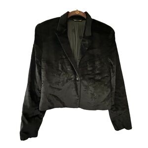 Vintage Gianni Versace Couture Crushed Velvet Cropped Blazer size Medium